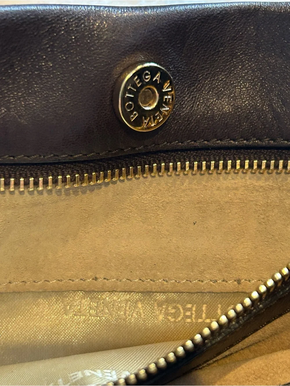 Bottega Veneta Vintage Intrecciato Two-Tone Leather Shoulder Bag Brown/Pink